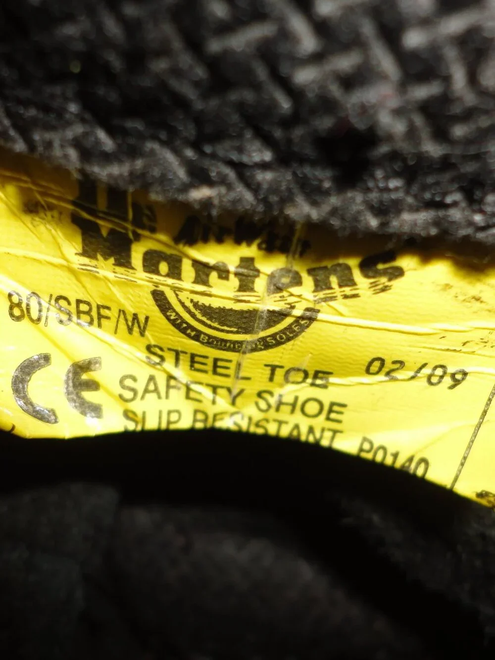 DR MARTENS Black Leather Steel Toe Men's Industrial Work Boots Size 12